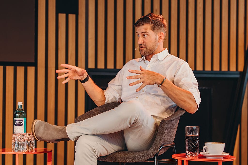 Wayne Butterfield speaking at an industry event